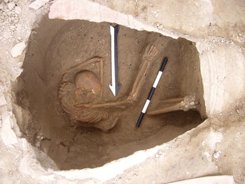 Large jar burial containing the remains of one of the individuals sequenced in the study.
